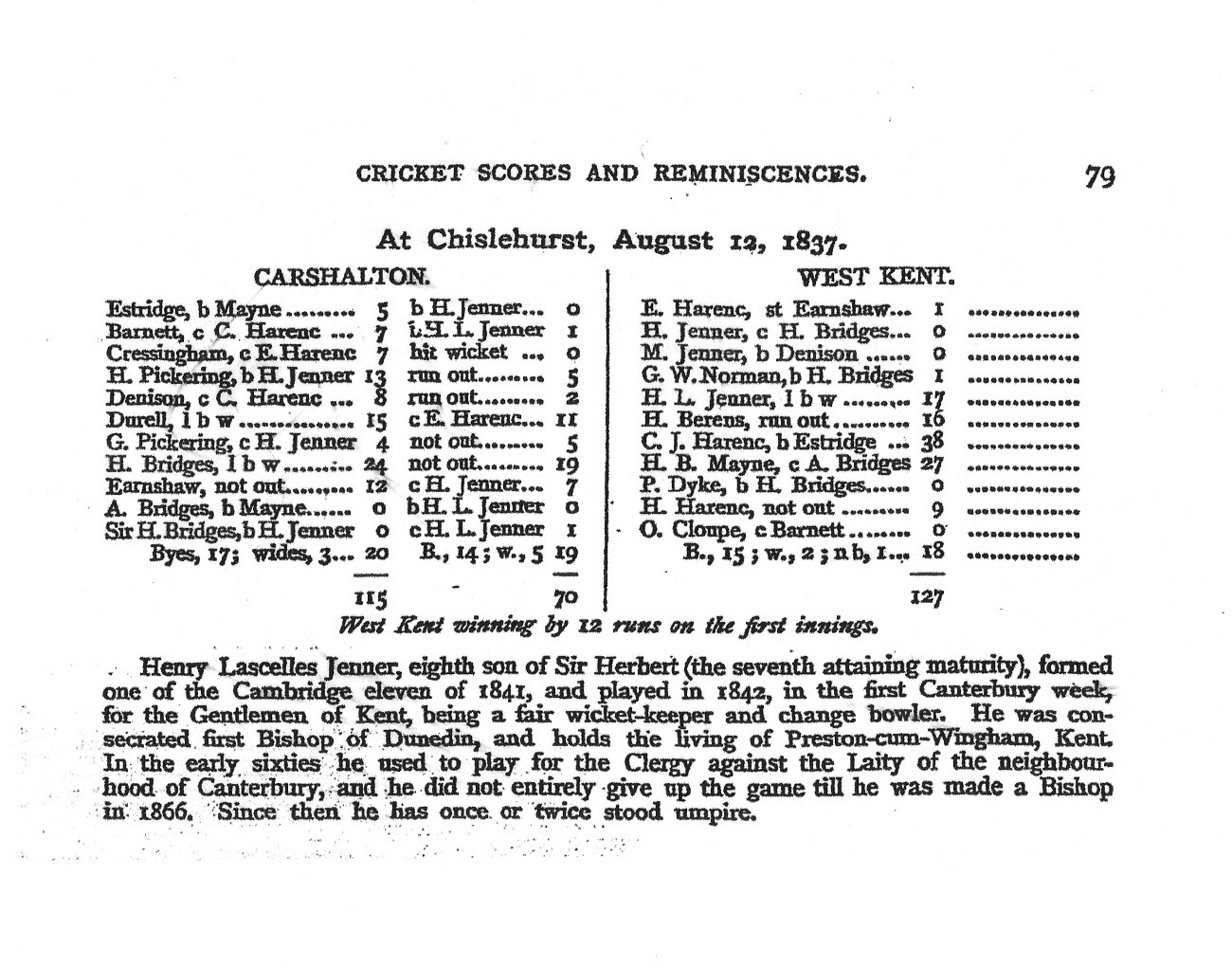 The histories of Beddington CC 18371873 The lost history of Beddington cricket