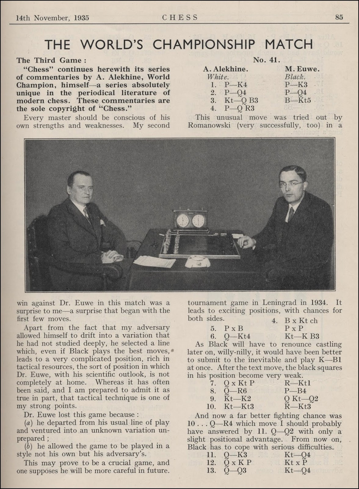 Alekhine - Euwe World Championship Match 1935 - Chessentials