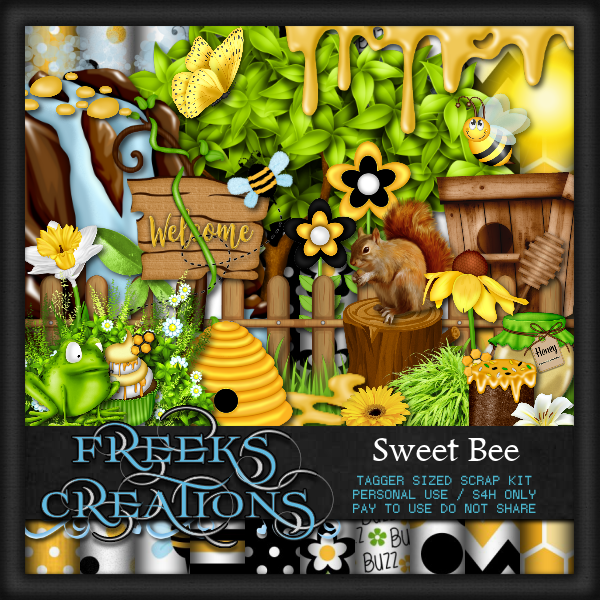 Used the beautiful kit from Freek’s Creations - PTU kit called Sweet Bee - ...