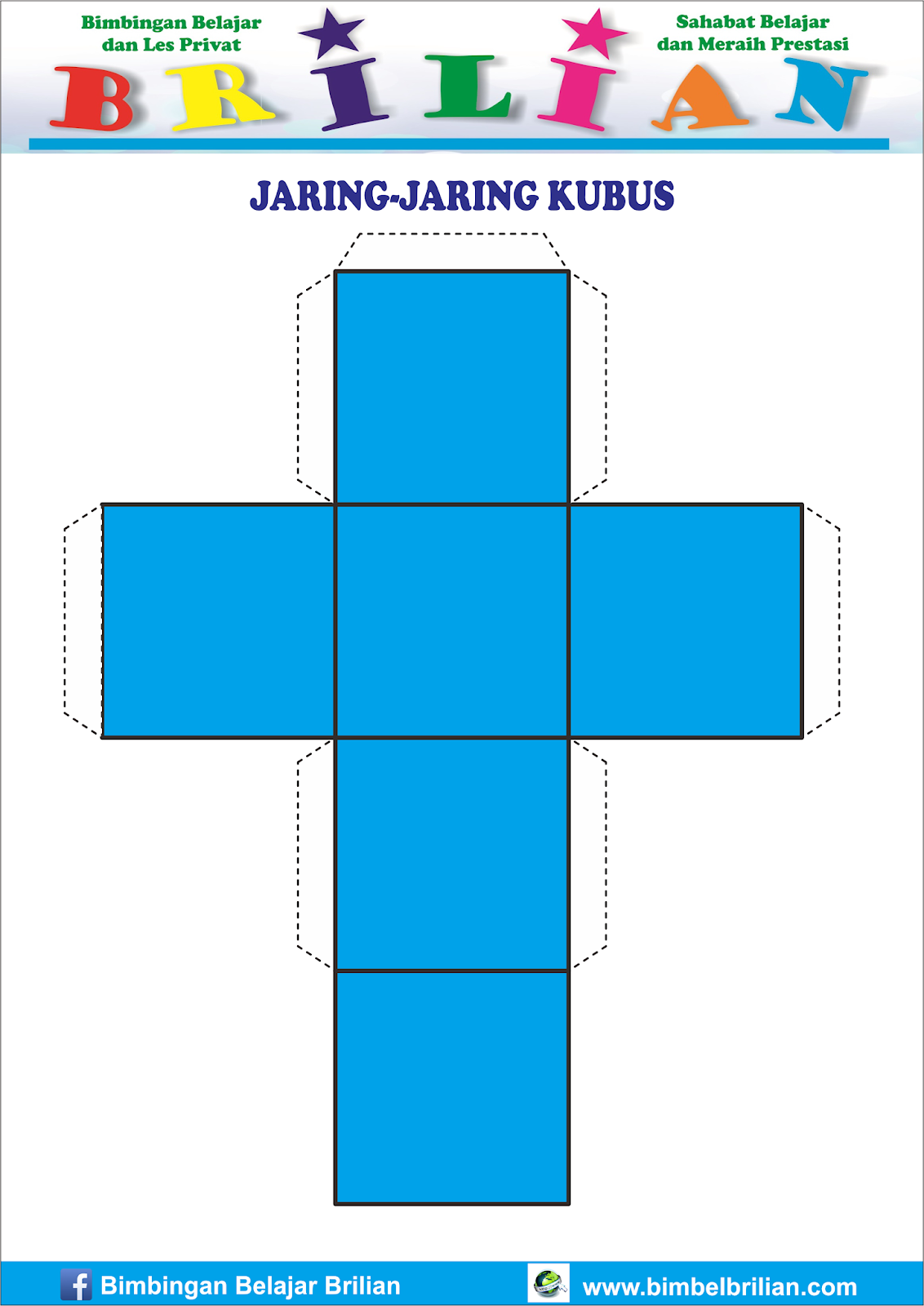 Dibutuhkan persegi untuk sebanyak kubus jaring-jaring membuat Contoh Jaring