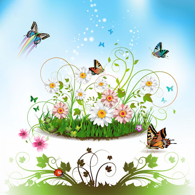 Fondo muy creativo para tu ipad y ipad 2 con flores y mariposas 1024x1024 wallpaper