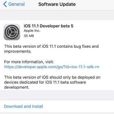 settings iOS 11.1 beta 5