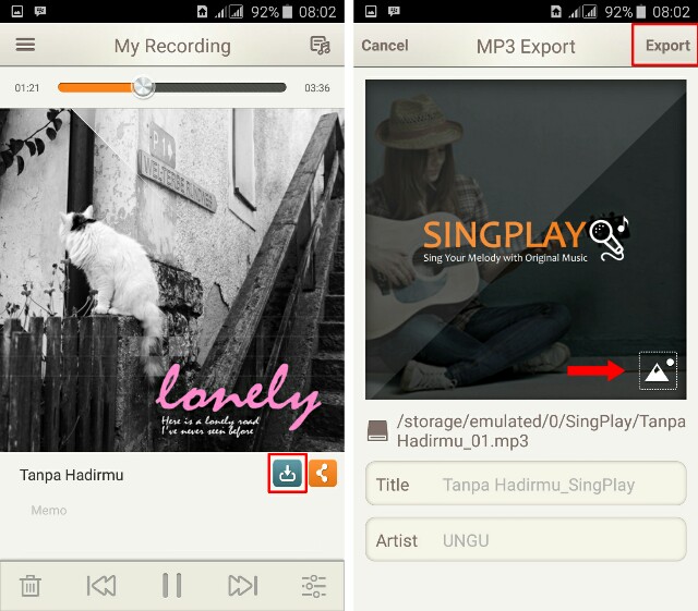 Simpan musik karaoke Simpan musik karaoke