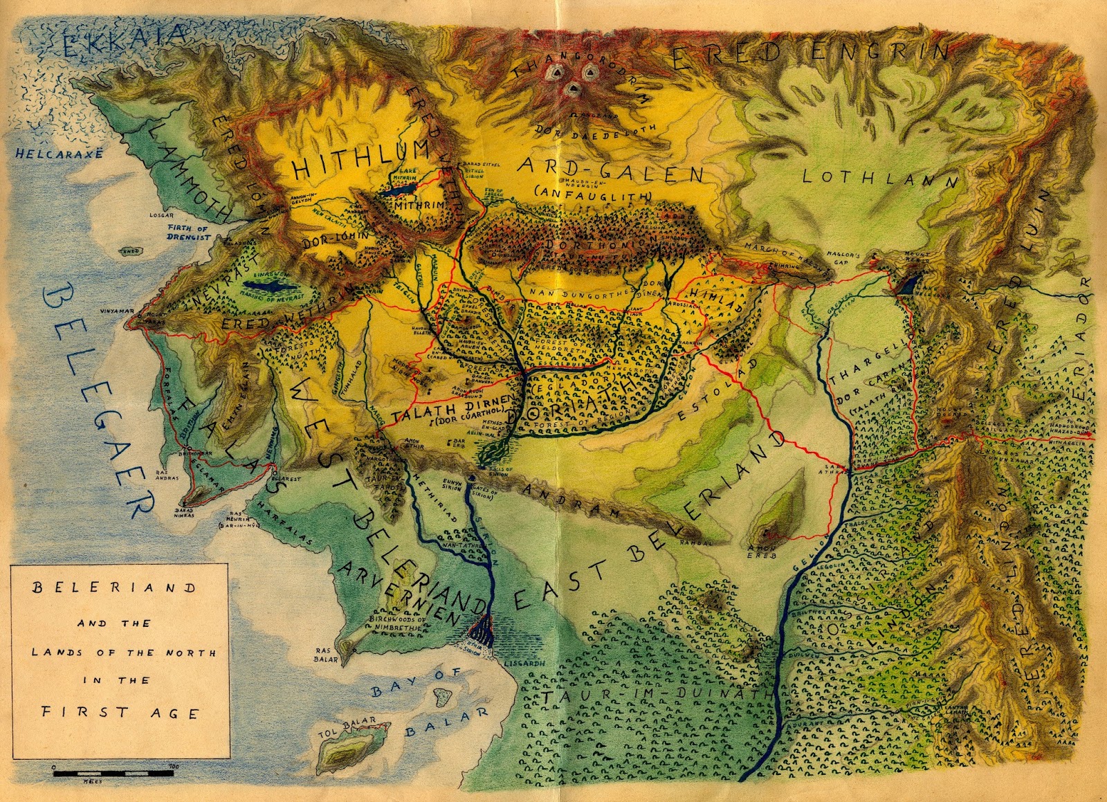 Lalaith's Middle-earth Science Pages: Topographic maps of Beleriand and 