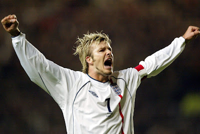 David Beckham England goal celebration