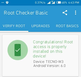 root checker tecno w3 rooted