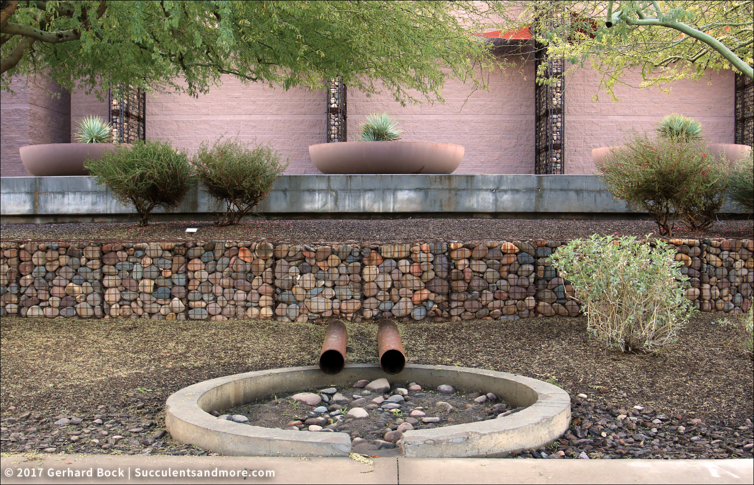Scottsdale Xeriscape Demonstration Garden gabions, shade sails, and