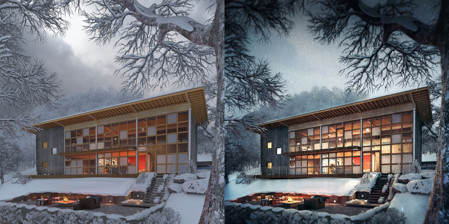 Постобработка рендера. Постобработка рендера. Постобработка экстерьера в фотошопе. Постобработка интерьера в фотошопе. До рендера и после.