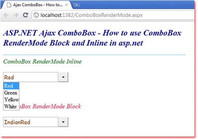 Dot Net Examples: How to use ComboBox RenderMode Block and Inline in ...