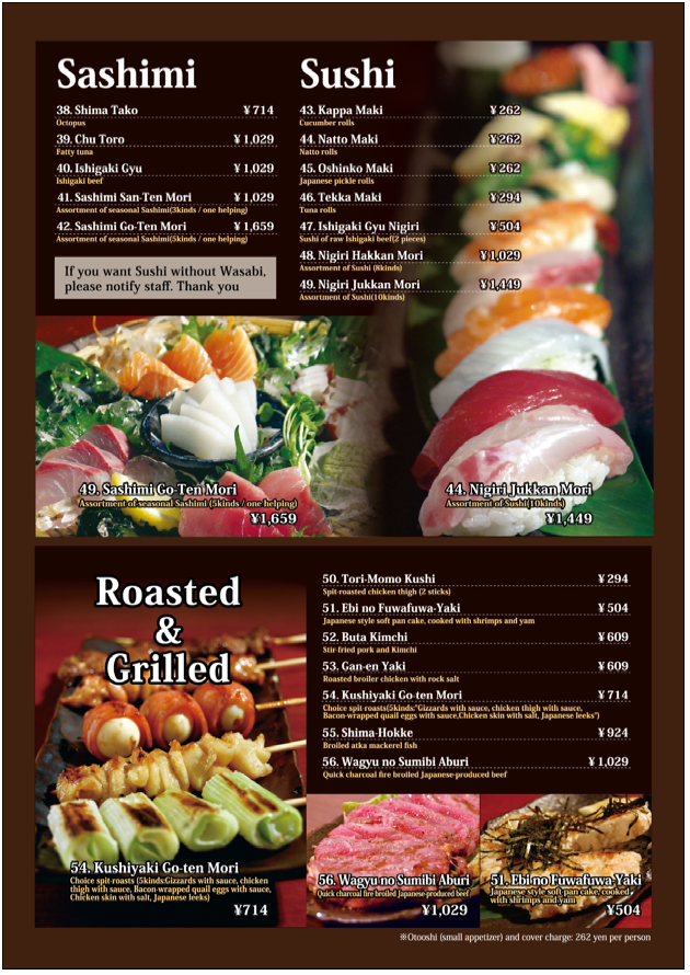 Okinawa Restraunt Infomation Okinawa Nahacity Izakaya Aun Food&Drink Menu