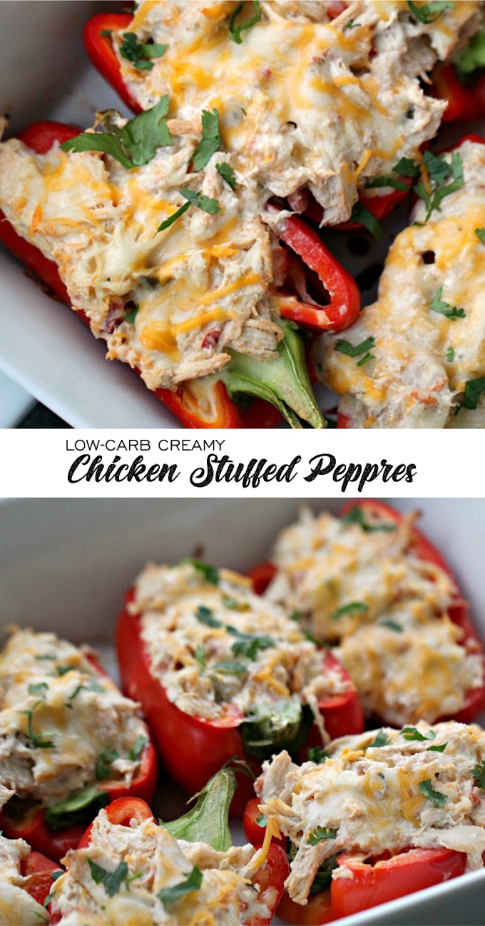 LOW-CARB CREAMY CHICKEN STUFFED PEPPERS