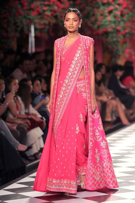 new indo western saree