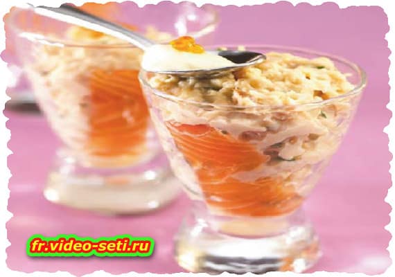 Rillettes de truite et crème aux œufs de truite Rillettes de truite et crème aux œufs de truite
