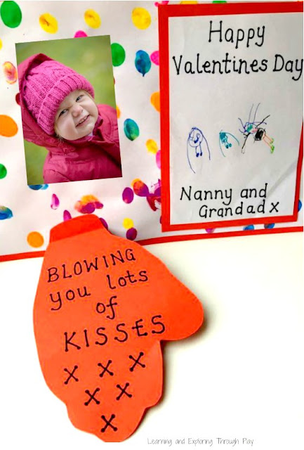 Blowing a Kiss Hand Print Card