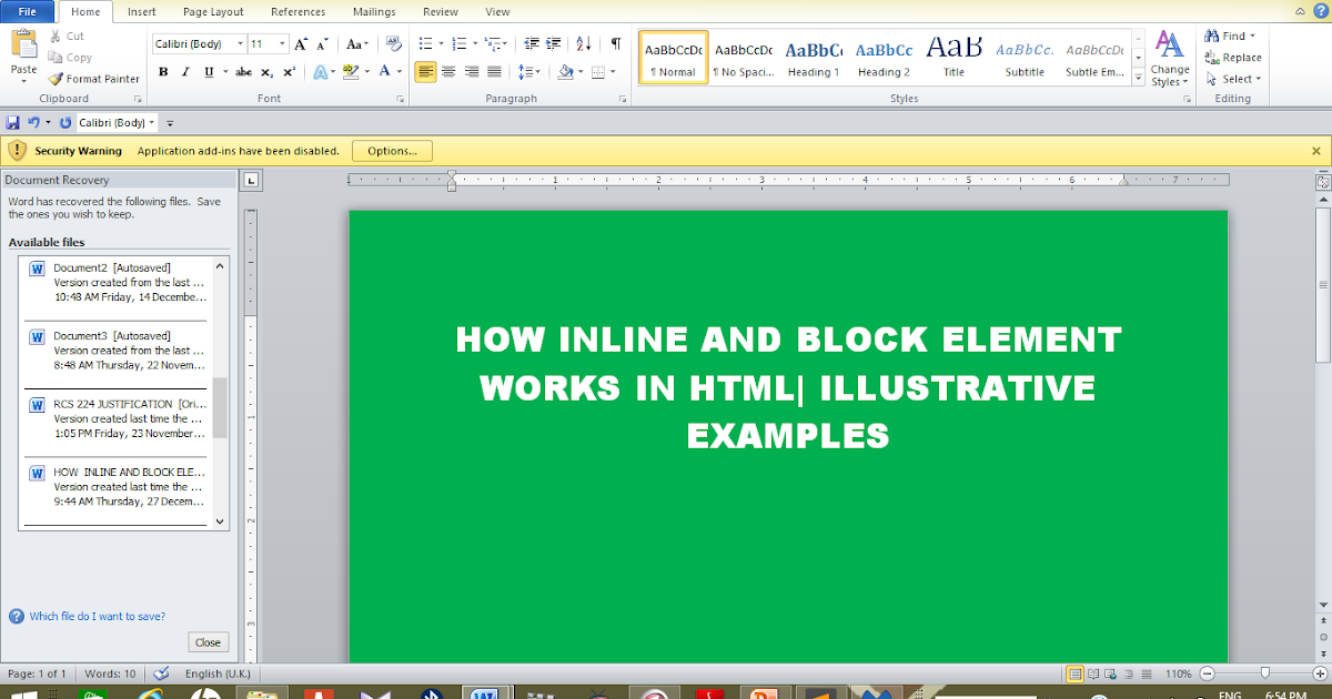 HOW INLINE AND BLOCK ELEMENT WORKS IN HTML| ILLUSTRATIVE EXAMPLES ...