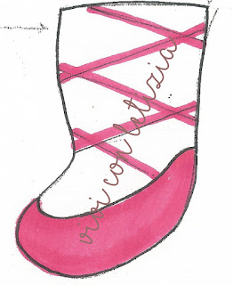 Calze della befana fai da te personalizzate Cartamodello Calze della befana ballerina - dancer christmas stocking