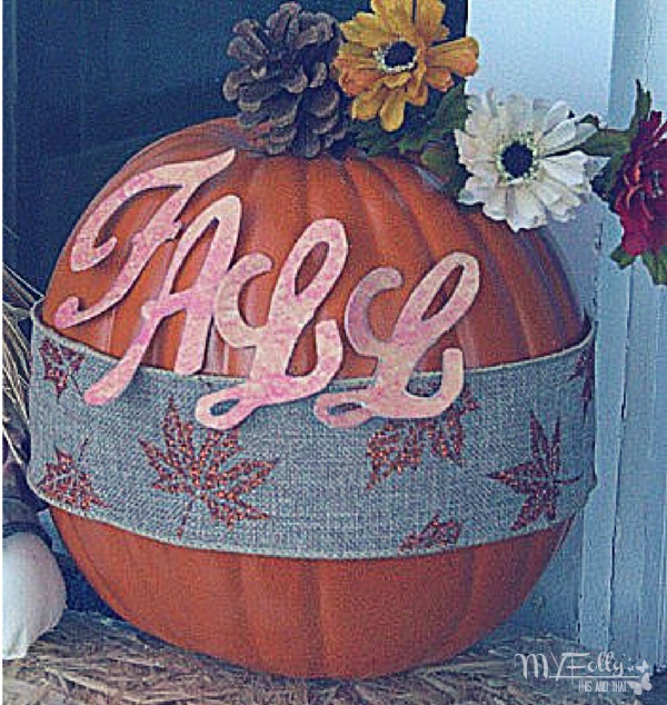 Decorating a pumpkin for Fall
