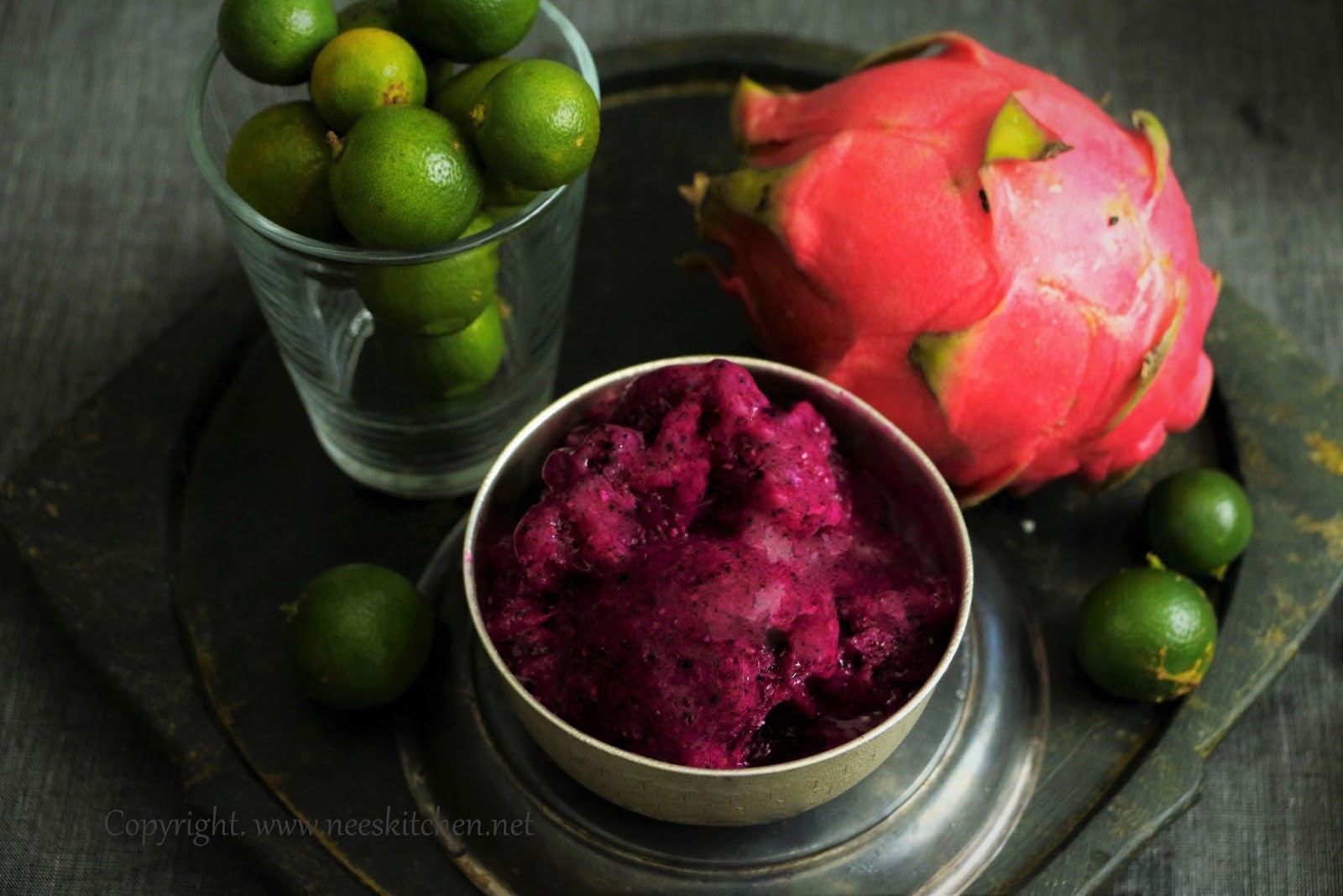 Dragon Fruit & Lime Sorbet Nee's Kitchen