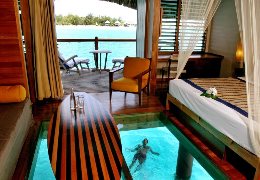 Vacation Inspiration # 821 - Bora Bora's Glass Bottom Huts