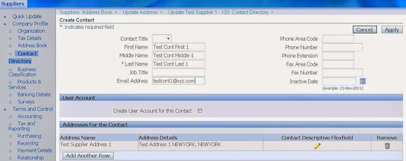 Steps to Create Supplier, Supplier Site and Supplier Banks : Oracle EBS ...