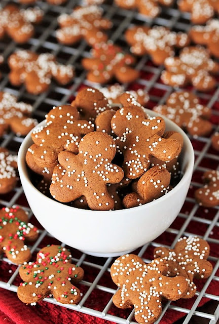 Mini Gingerbread Cookie Bites Decorated with Sprinkles image