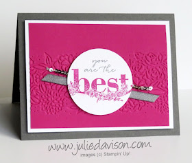 Stampin' Up! Sale-a-Bration 2018 Happy Wishes Swap Card with Petal Pair Embossing Folder ~ www.juliedavison.com