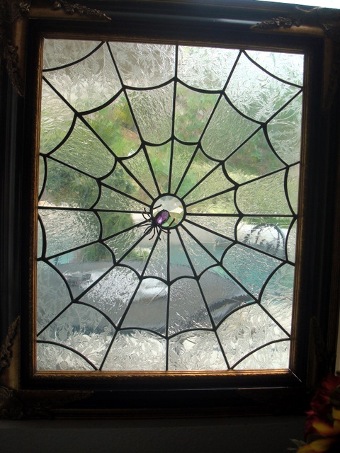 STARSHINE CHIC : Adding bling to my spider web window