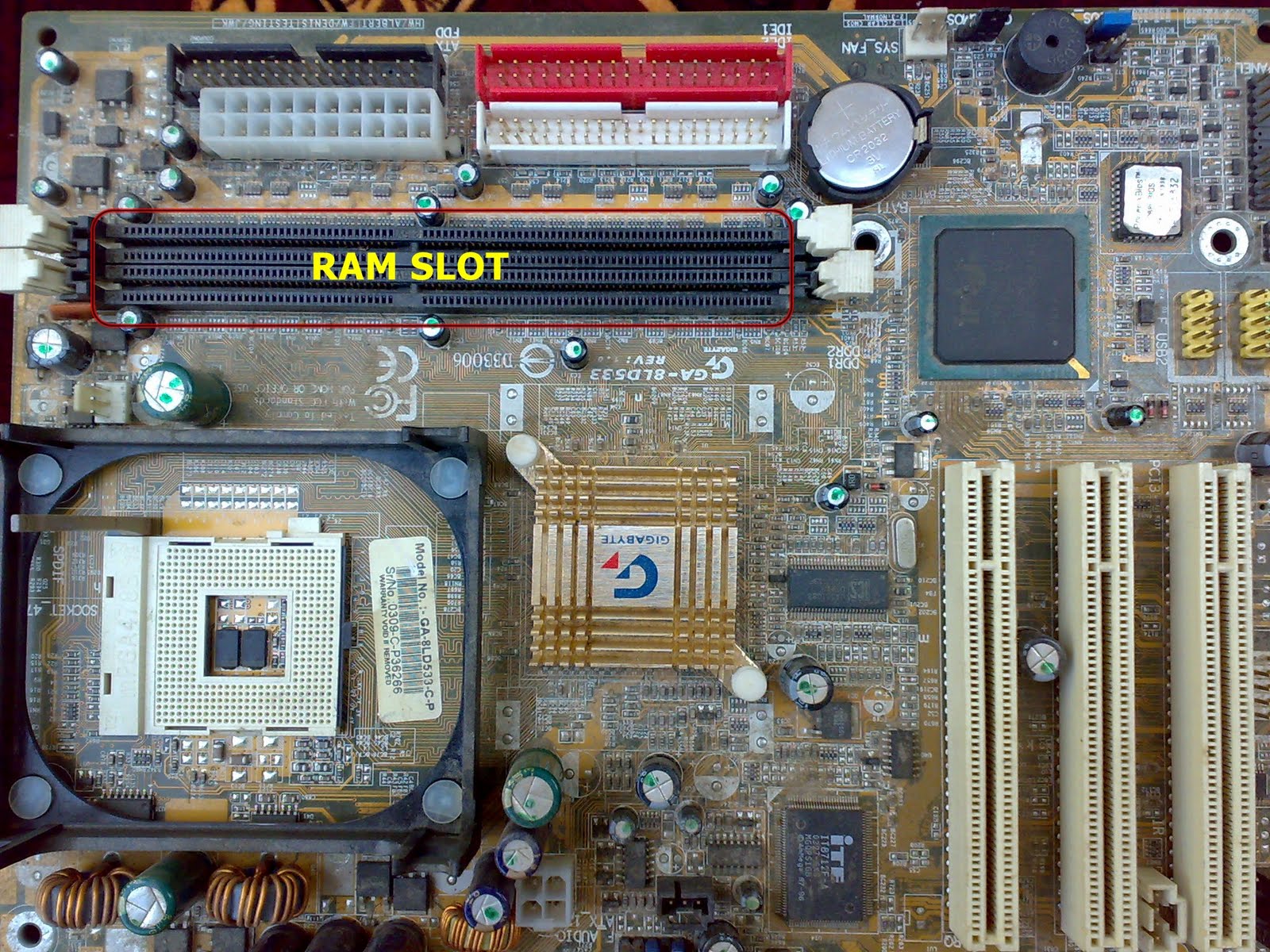 Ram Slot. Memory slot