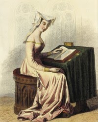 Mujer medieval escribiendo