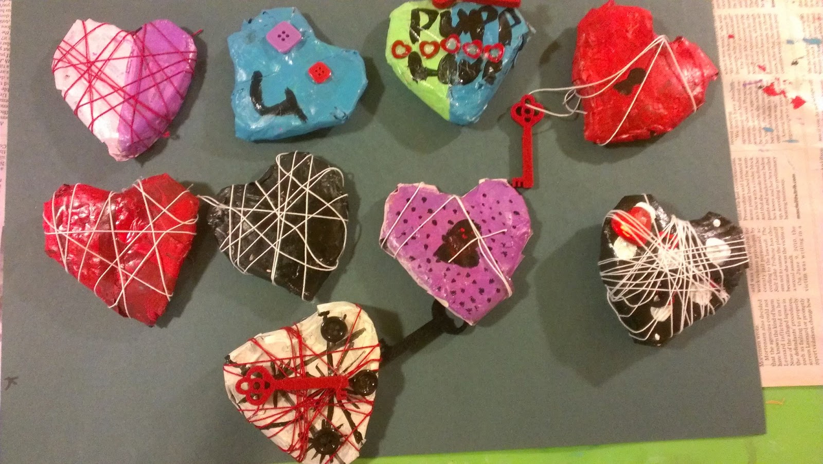 Debbie's Art Academy Paper Mache Hearts