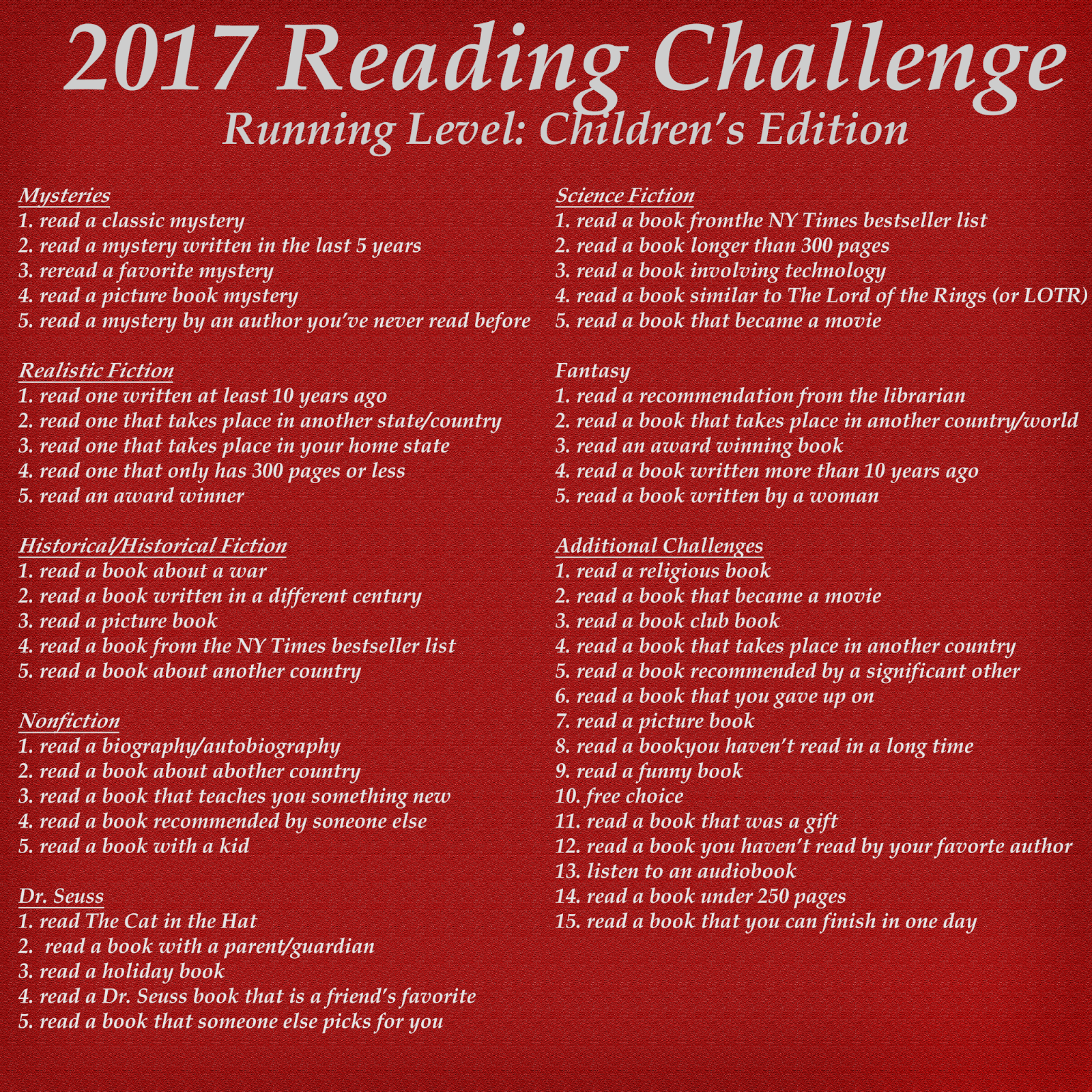 A List of 2017 Reading Challenges – Book Geek Musings