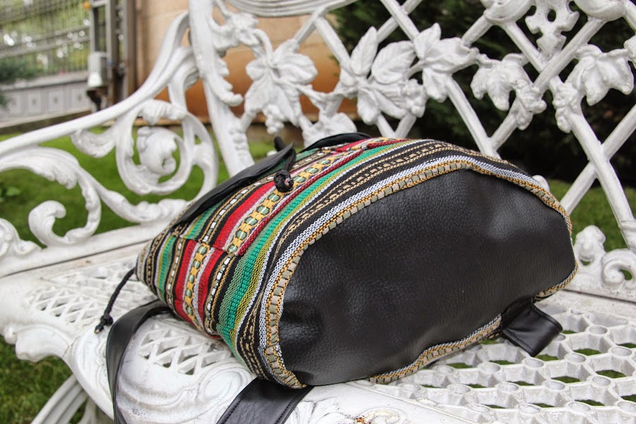 DIY Cómo hacer un bolso Mochila tipo étnico. Blog de costura y blog diy.