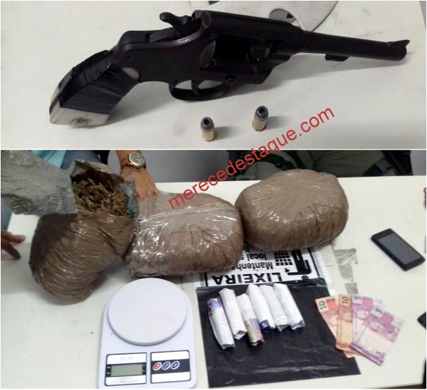Polícia desarticula ponto de venda de drogas e apreende arma de fogo em Santa Cruz do Capibaribe