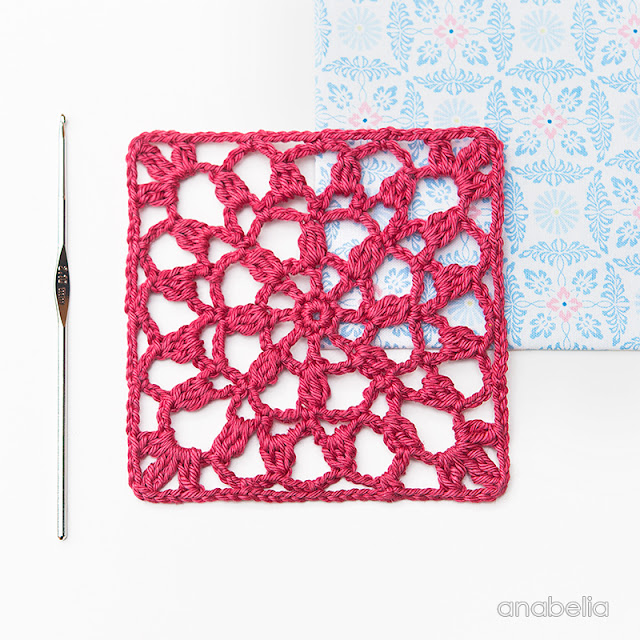 Crochet lace square Motif 2/ 2017 pattern Anabelia Craft Design Crochet lace square Motif 2/ 2017 pattern Anabelia Craft Design