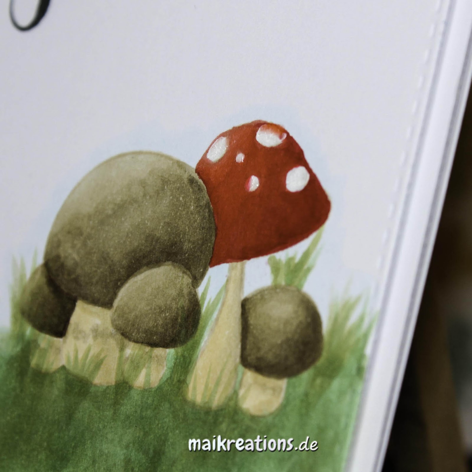 maikreations Geburtstagskarte mit Pilzen / mushroom birthday card