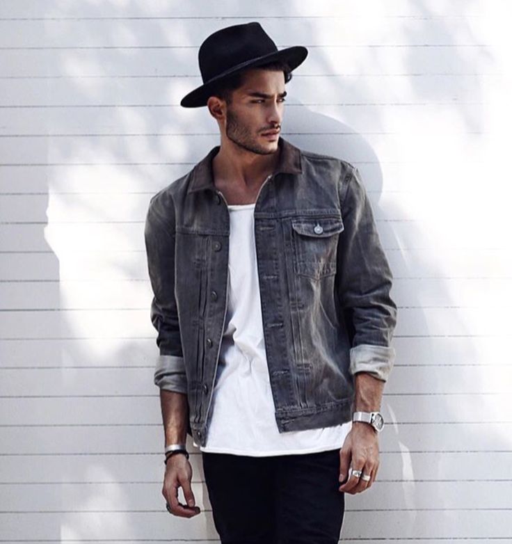 Moda Masculina Casaco Jeans Preto Jaqueta Jeans Preta Look Top