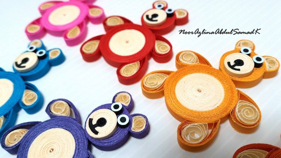 paper quilling teddy bear
