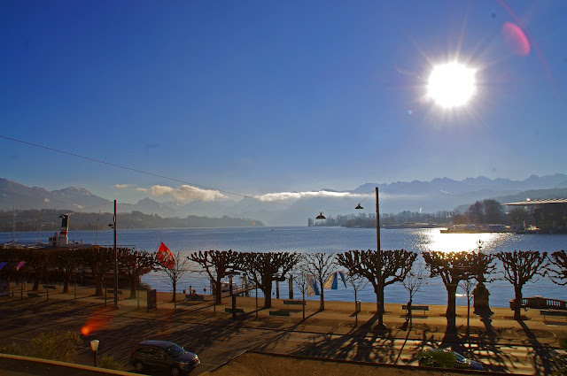 View of Lake Lucerne from Hotel Schweizerhof