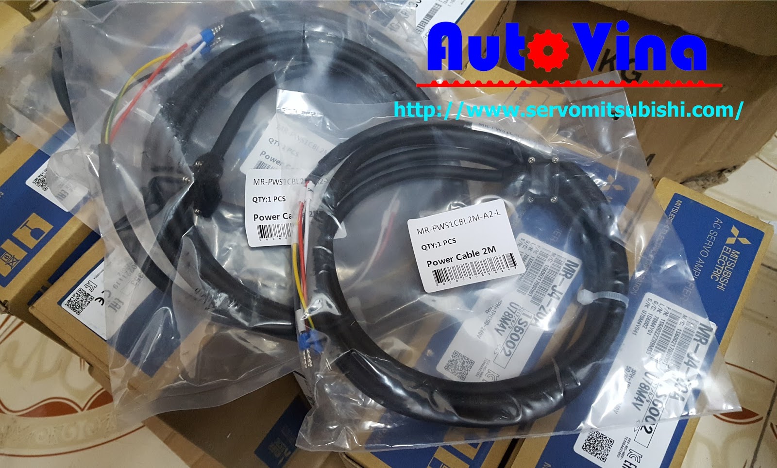 MR-PWS1CBL2M-A2-L Power cable 2M Phụ kiện cable kết nối Servo Mitsubishi MR-PWS1CBL2M-A2-L Power cable 2M