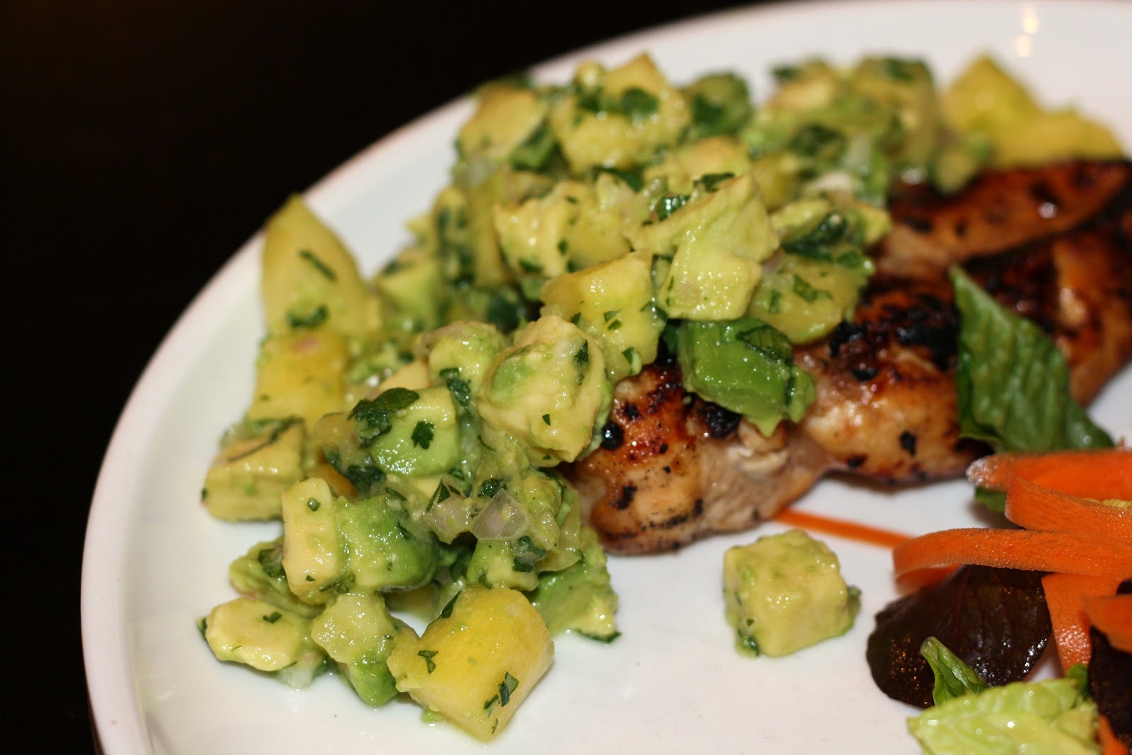 what's for dinner? avocadopineapple salsa... 10 minutes