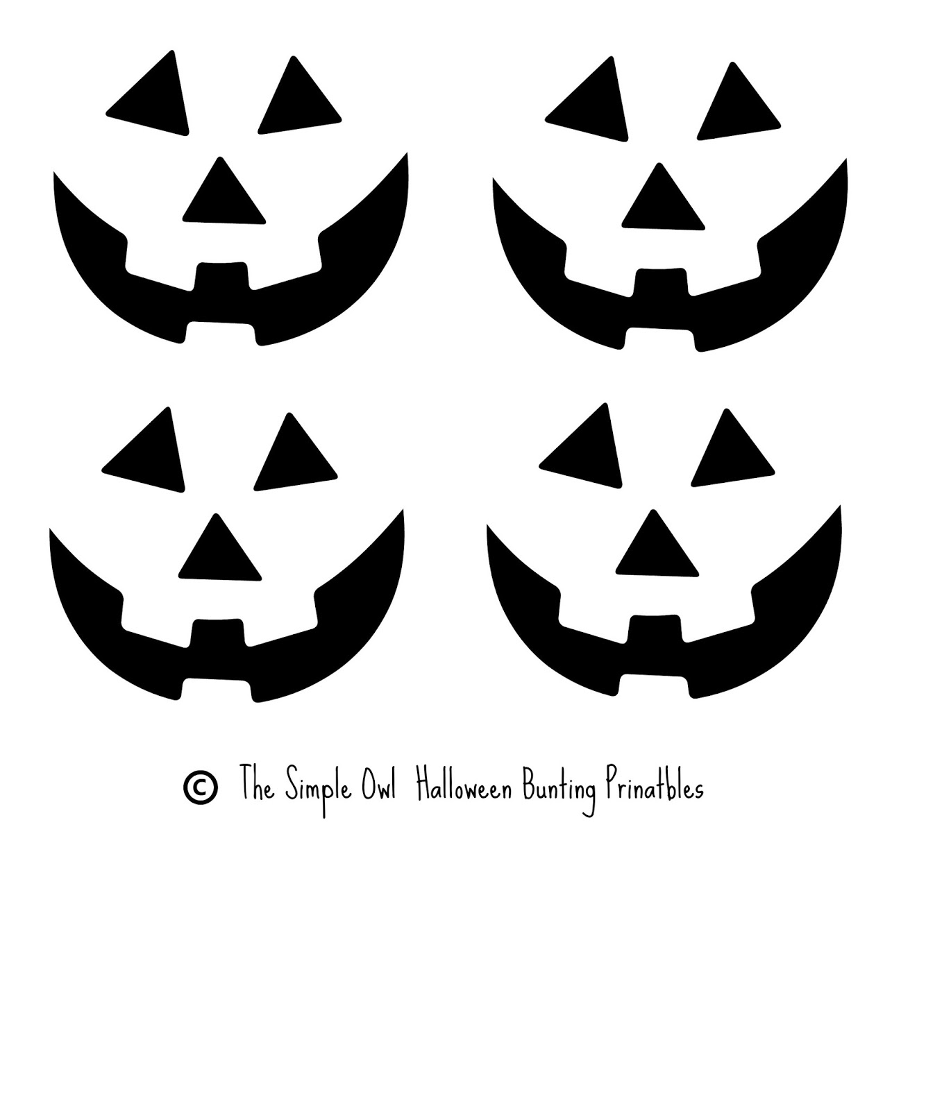 Free Printable easy funny jack o lantern face stencils patterns | Funny ...