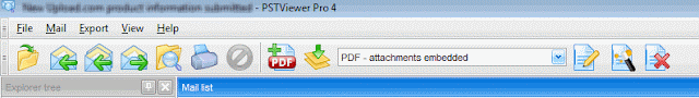 Pst Viewer Pro - open pst files from main menu and export to PDF