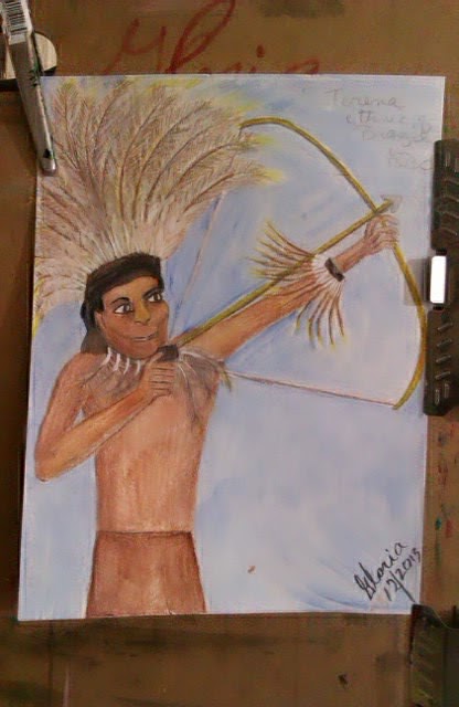 "Terena tribesman of Brazil" sketch by Gloria Poole; yr 2013 "Terena tribesman of Brazil" sketch by Gloria Poole ; yr 2013