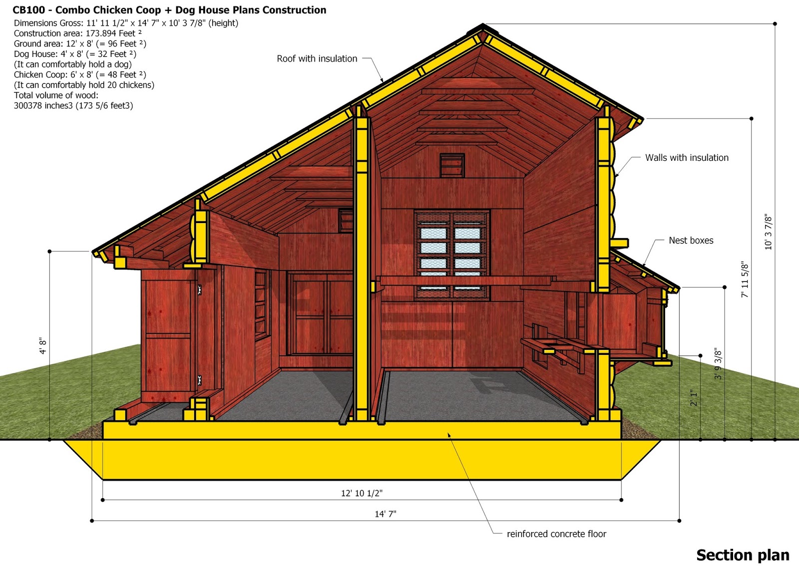 home garden plans: CB100 - Combo Plans - Chicken Coop 