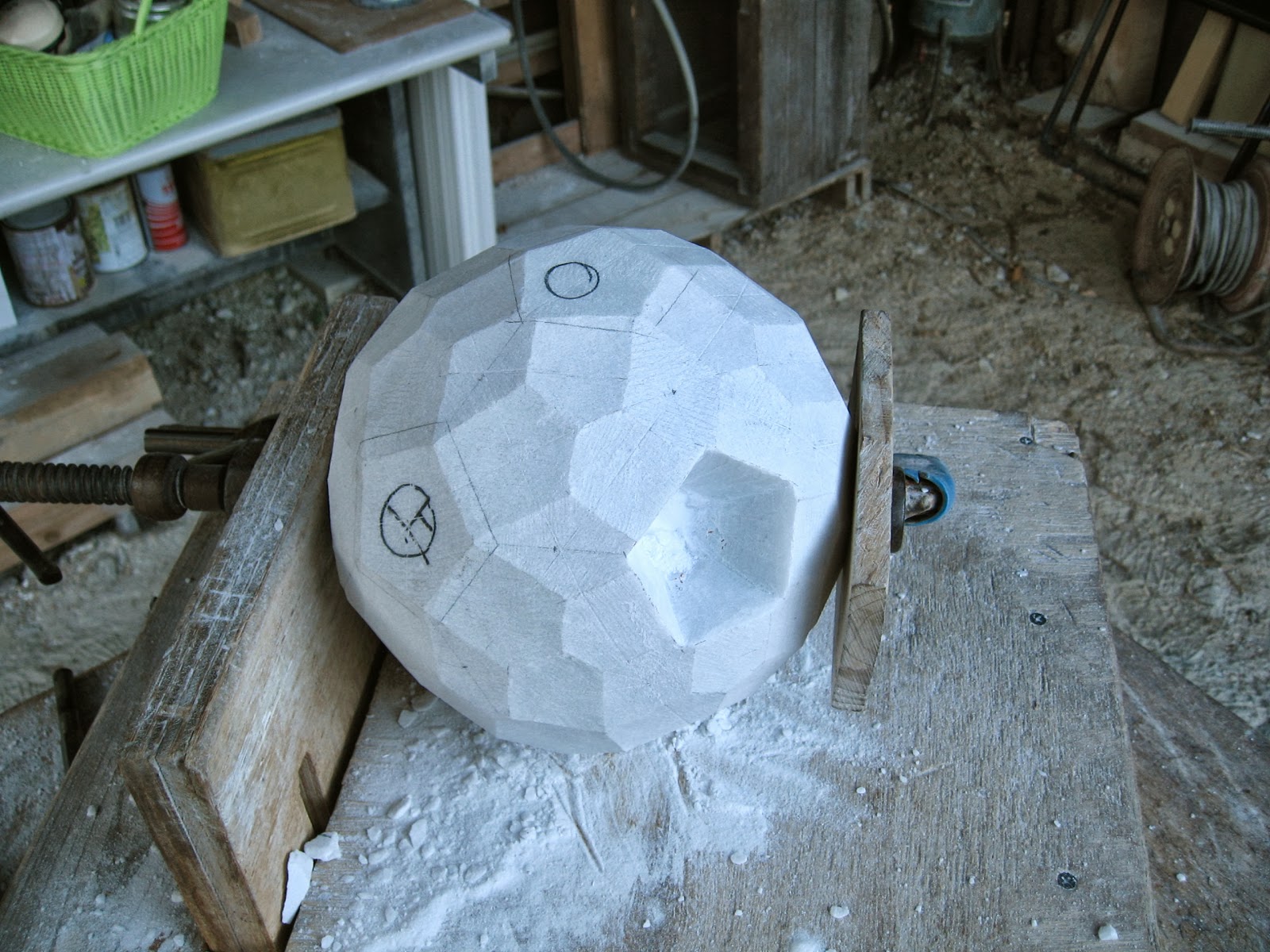 Abstract Stone Sculpture and B The Making of Sculpture Star