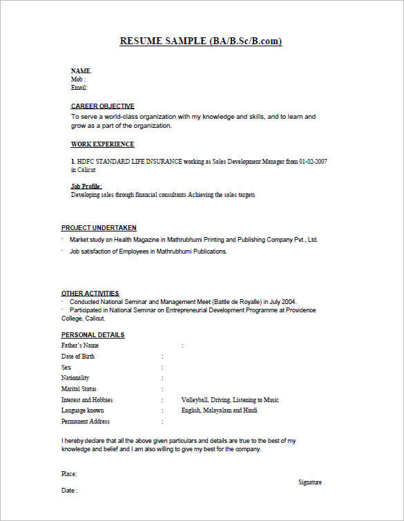 How To Make Resume For Freshers How To Make Resume For Freshers