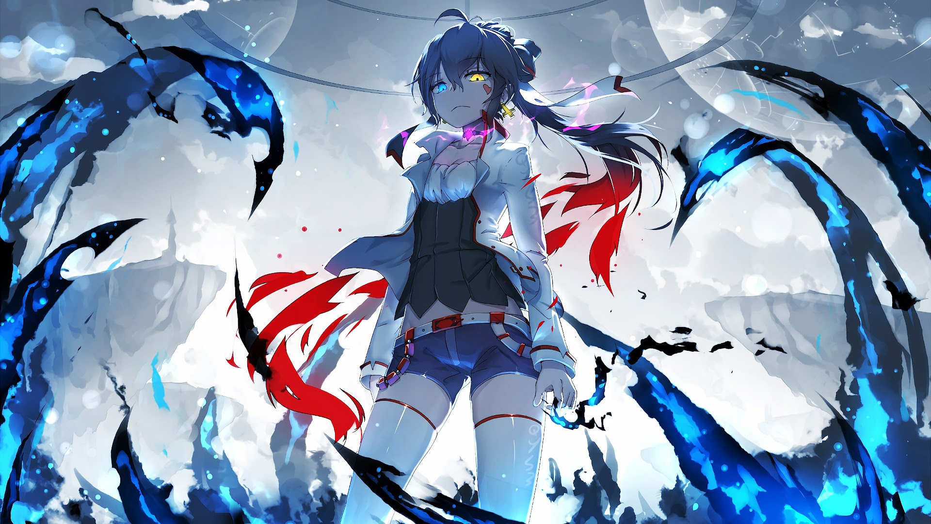 Anime, Girl, Pixiv Fantasia, Flaming, 4K, 3840x2160, #23 Wallpaper PC ...