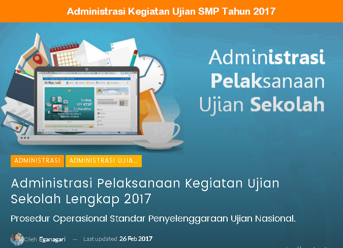 Administrasi Kegiatan Ujian SMP Tahun 2017