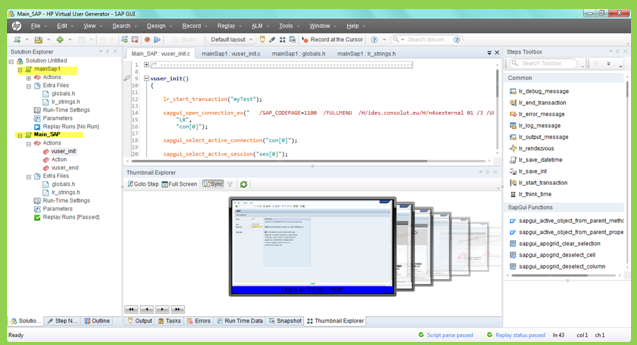 LOADRUNNER - Raviteja Gorentla : Sap Gui Protocol in loadRunner