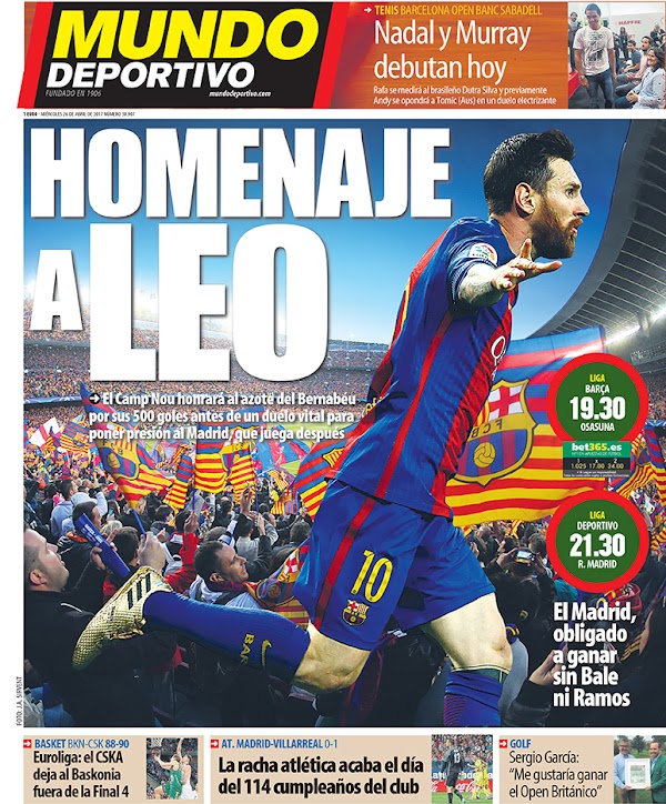 FC Barcelona, Mundo Deportivo: "Homenaje a Leo"